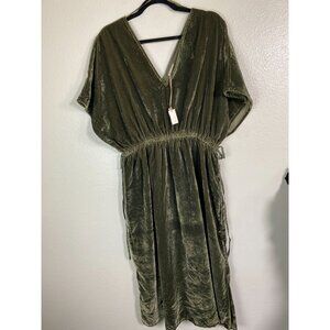 Cost Plus World Market Olive Green Midi Dress